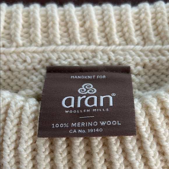 Classic Cream Cable Knit Crewneck Sweater - Picture 2 of 4